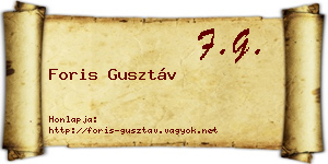 Foris Gusztáv névjegykártya